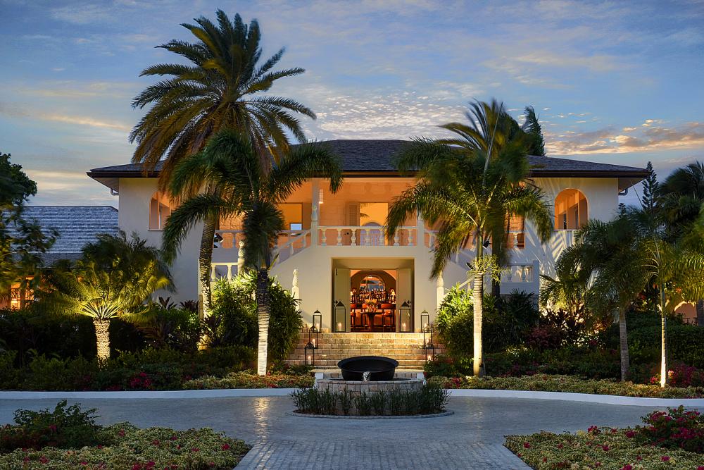 Antigua, Jumby Bay Island - Estate House arrival at dusk Antigua, Jumby Bay Island - Estate House arrival at dusk