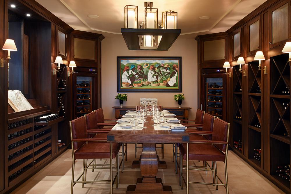 Antigua, Jumby Bay Island - Wine Room at the Estate House Antigua, Jumby Bay Island - Wine Room at the Estate House