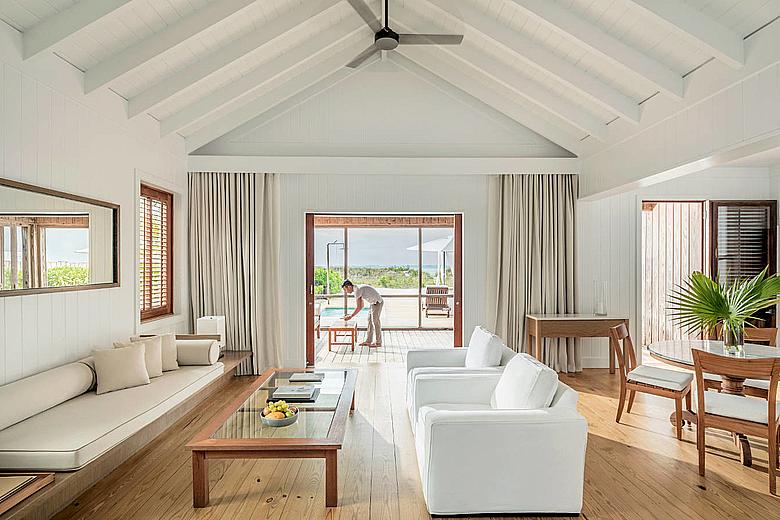 Parrot Cay and COMO Shambhala Retreat - 1 bedroom beach house living area Parrot Cay and COMO Shambhala Retreat - 1 bedroom beach house living area